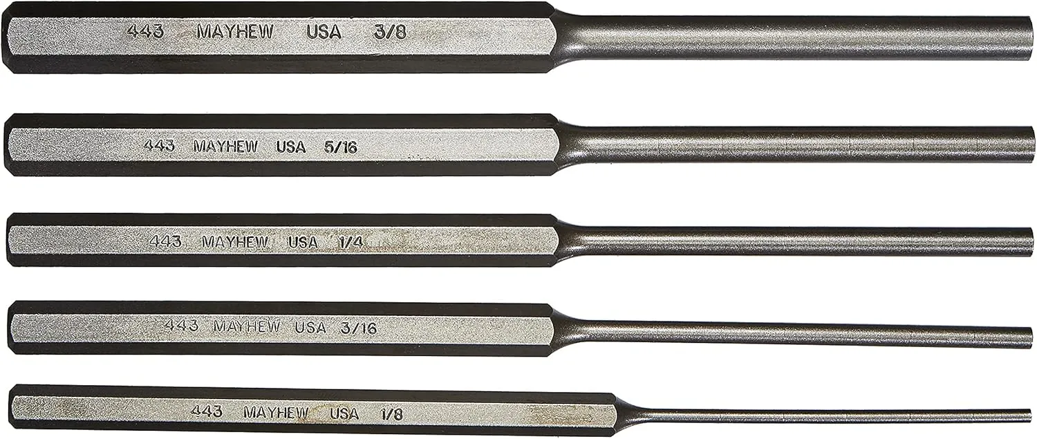 Mayhew Select 76065 446-K Long Pin Punch Kit, 5-Piece