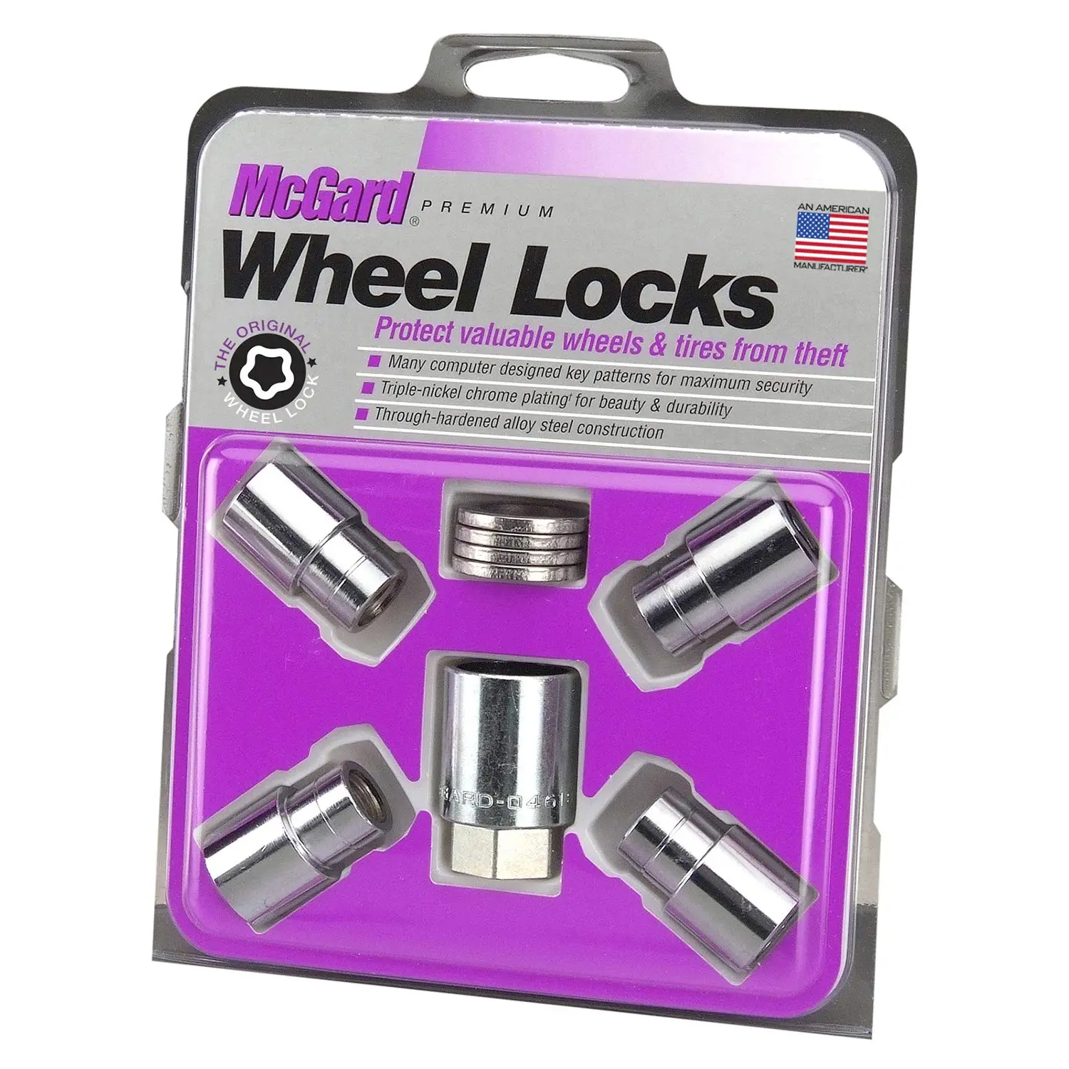 McGard 21120 Chrome Regular Shank Wheel Locks (1/2" - 20 Thread Size) - Set of 4