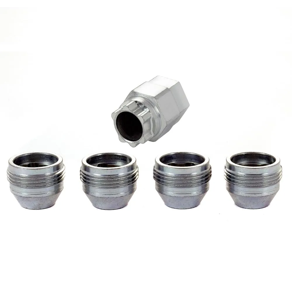 McGard 24013 Cone Seat - Under Hub Cap Wheel Locks (M12 x 1.25 Thread Size) - Set of 4, Silver