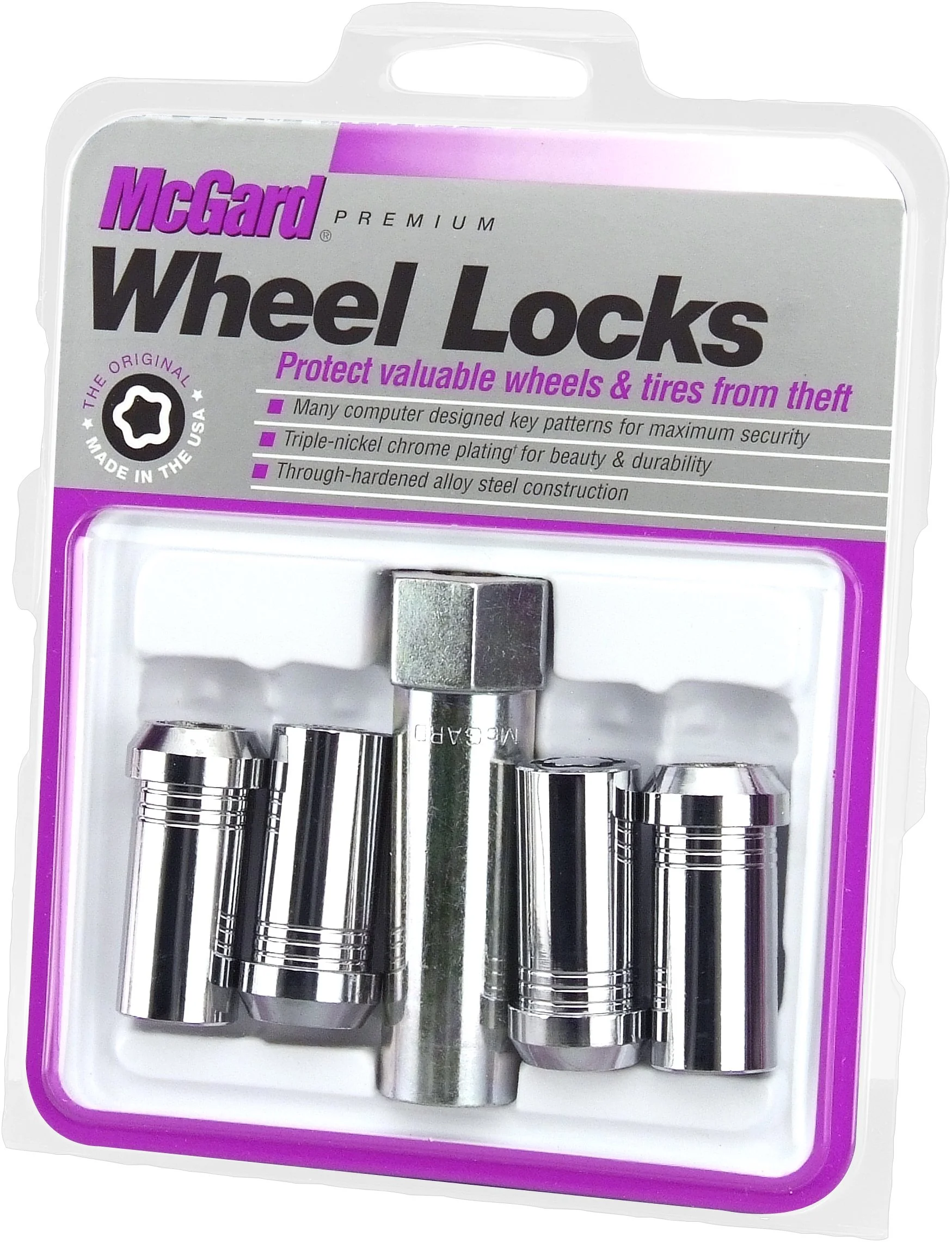 McGard 25110 Chrome Tuner Style Cone Seat Wheel Locks (M14 x 1.5) - Set of 4
