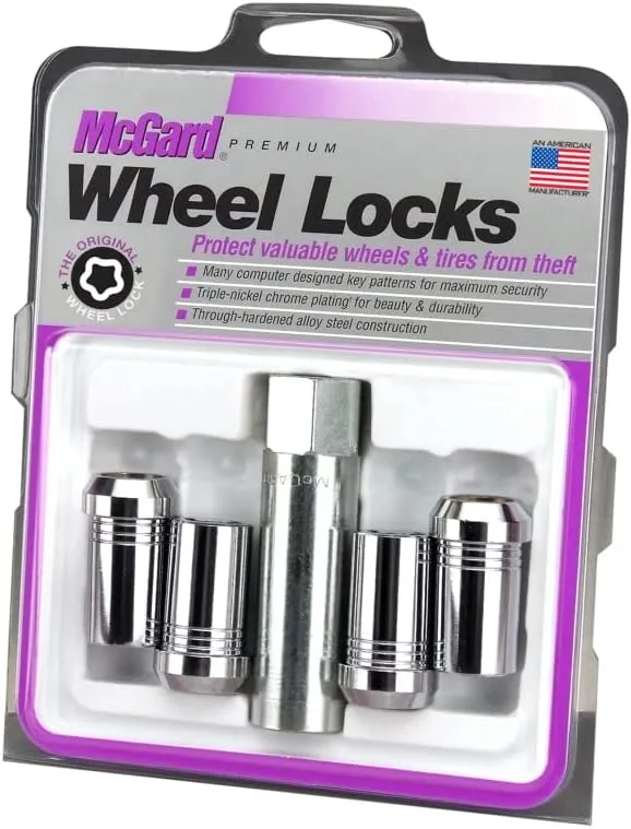 McGard 25115 Chrome (M14 x 1.5 Thread Size) Tuner Style Cone Seat Wheel Lock Set of 4
