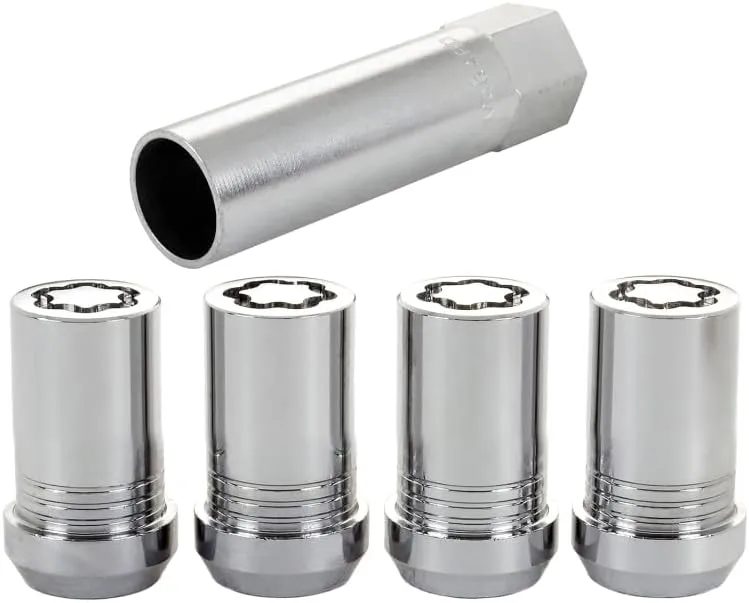 McGard 25115 Chrome (M14 x 1.5 Thread Size) Tuner Style Cone Seat Wheel Lock Set of 4