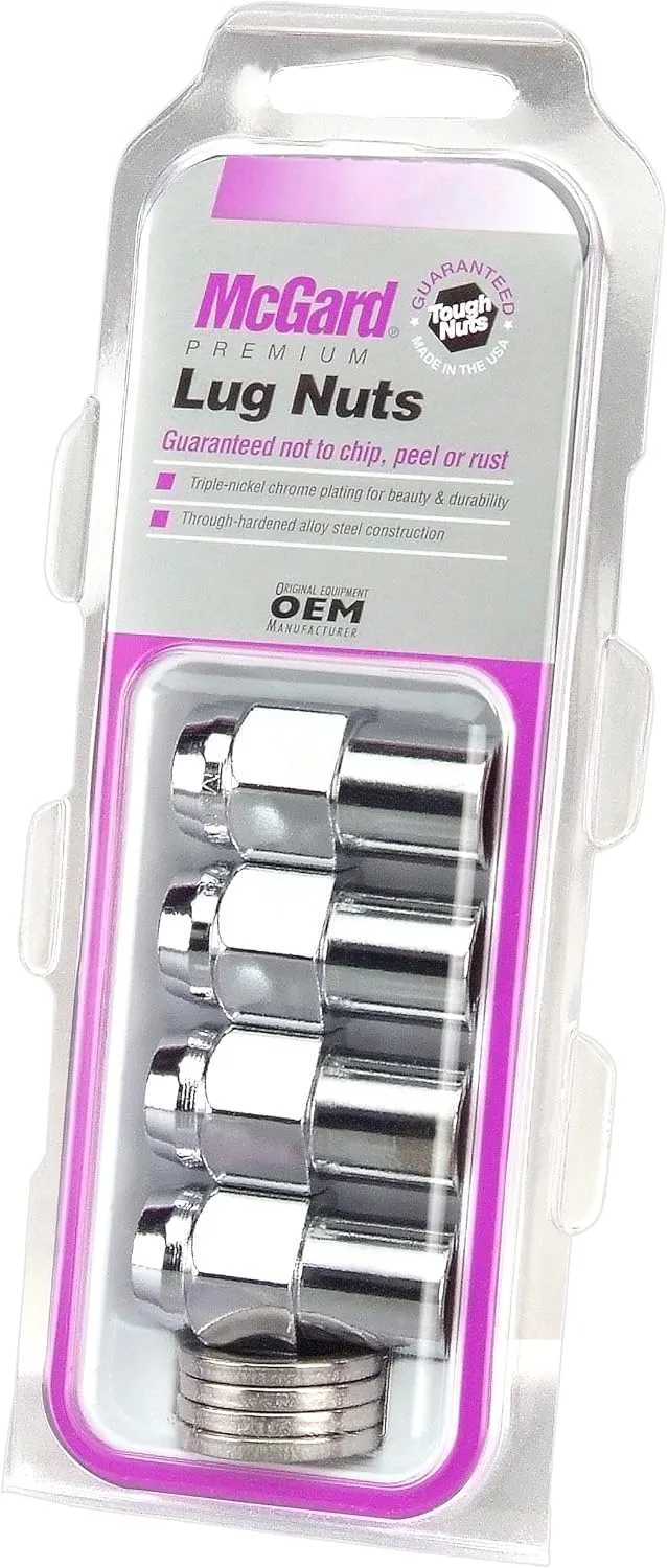 McGard 61000 Chrome Regular .746" Shank Style Lug Nuts (1/2" - 20 Thread Size) - Set of 4