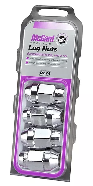 McGard 64033 Chrome (M14 x 1.5 Thread Size) Bulge Cone Seat Style Lug Nut, (Set of 4)