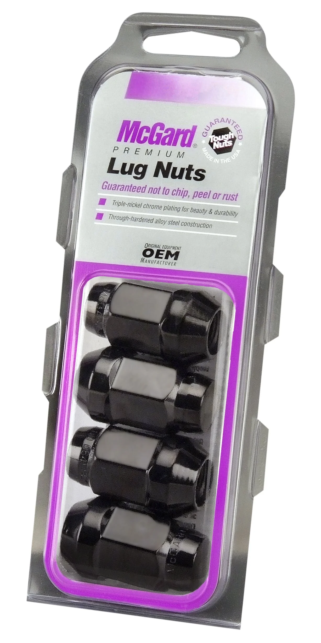 McGard 64034 Black (M14 x 1.5 Thread Size) Bulge Cone Seat Style Lug Nut, (Set of 4)