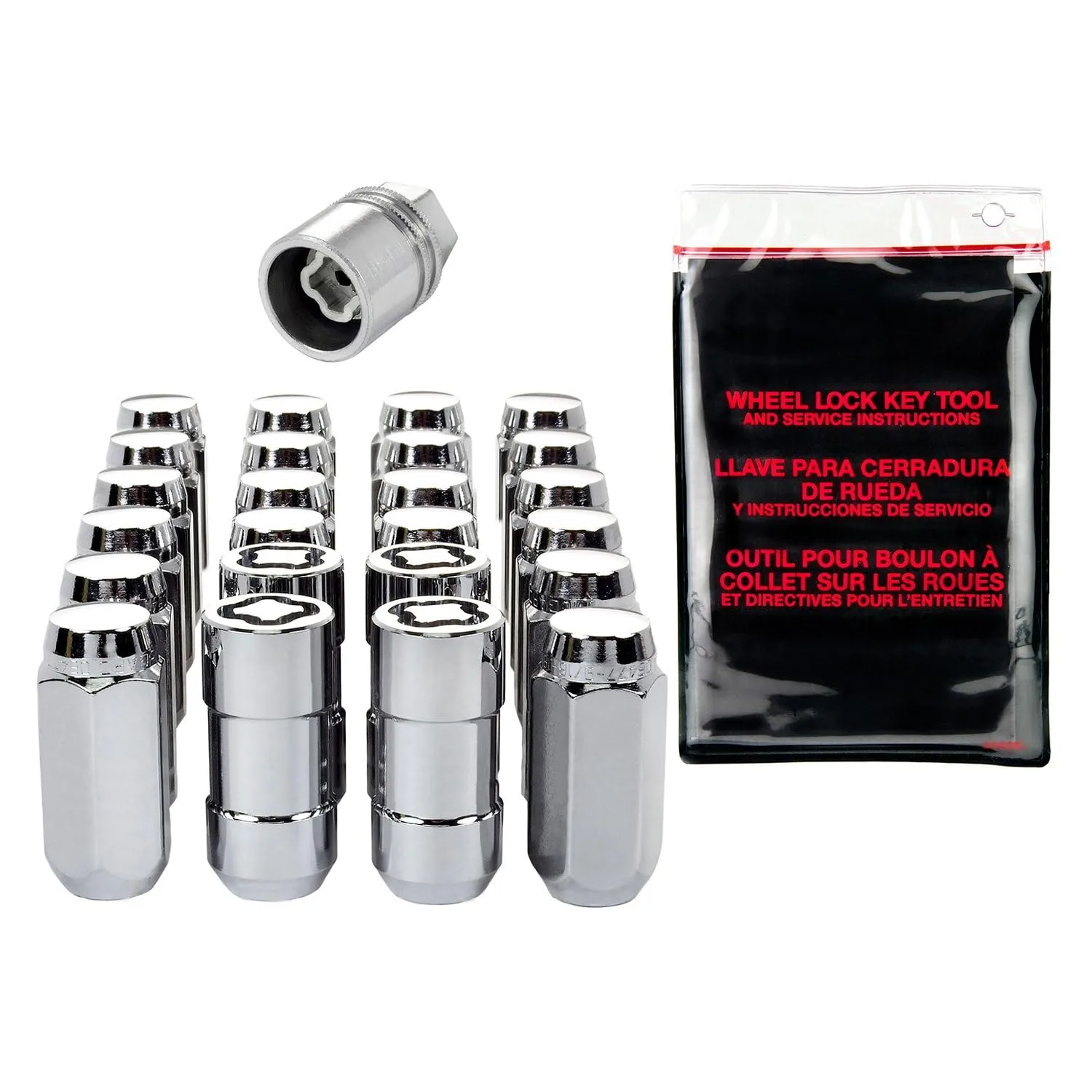 McGard 84620 Chrome Cone Seat Wheel Installation Kit (M14 x 1.5 Thread Size) - for 6 Lug Wheels