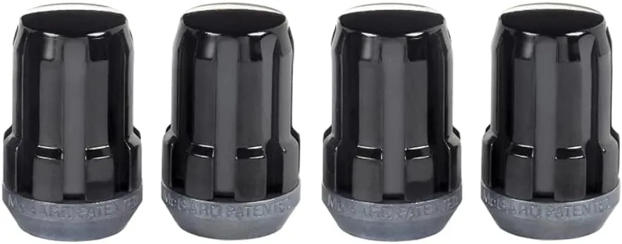 McGard SplineDrive Lug Nut (Cone Seat) M12X1.5 / 1.24in. Length (4-Pack) - Black (Req. Tool)