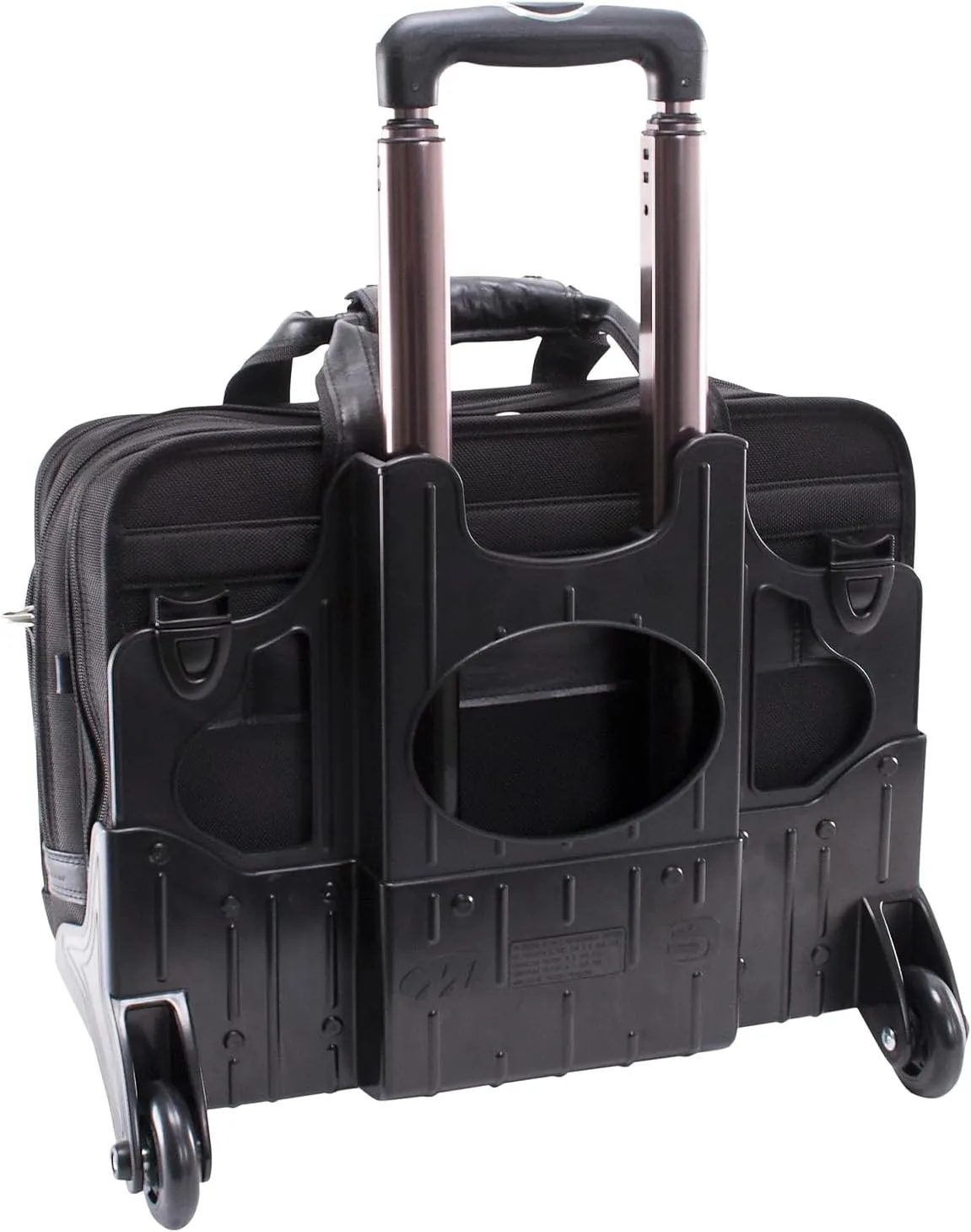 McKLEIN 17" Nylon Patented Detachable -Wheeled Laptop Overnight with Removable Briefcase- CHICAGO Black
