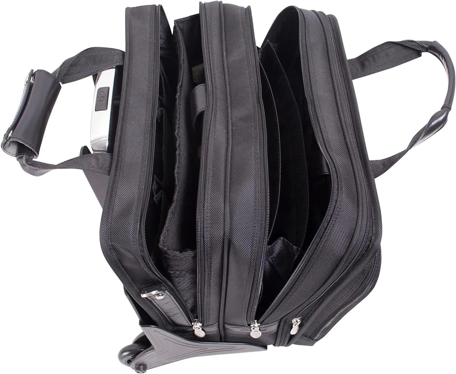 McKLEIN 17" Nylon Patented Detachable -Wheeled Laptop Overnight with Removable Briefcase- CHICAGO Black