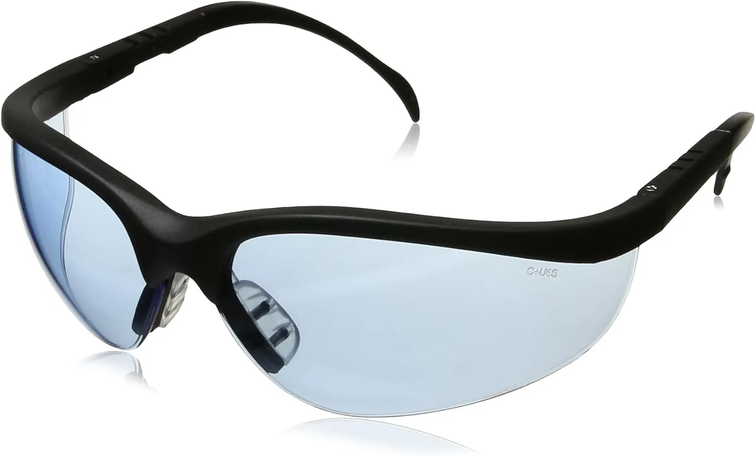 MCR KD113 Crews Klondike Safety Glasses Black Frame Light Blue Lens, 1 Pair