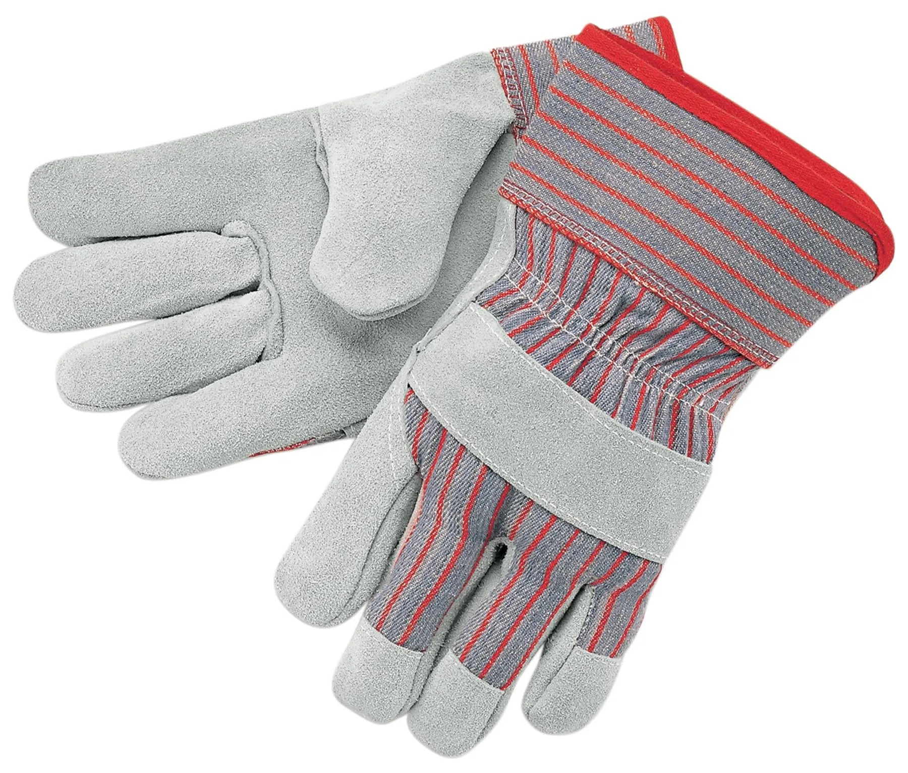 MCR Safety 1200 Economy Shoulder Split Cow Leather Palm Men's Gloves with 2-1/2-Inch Rubberized Safety Cuff and Gunn Pattern