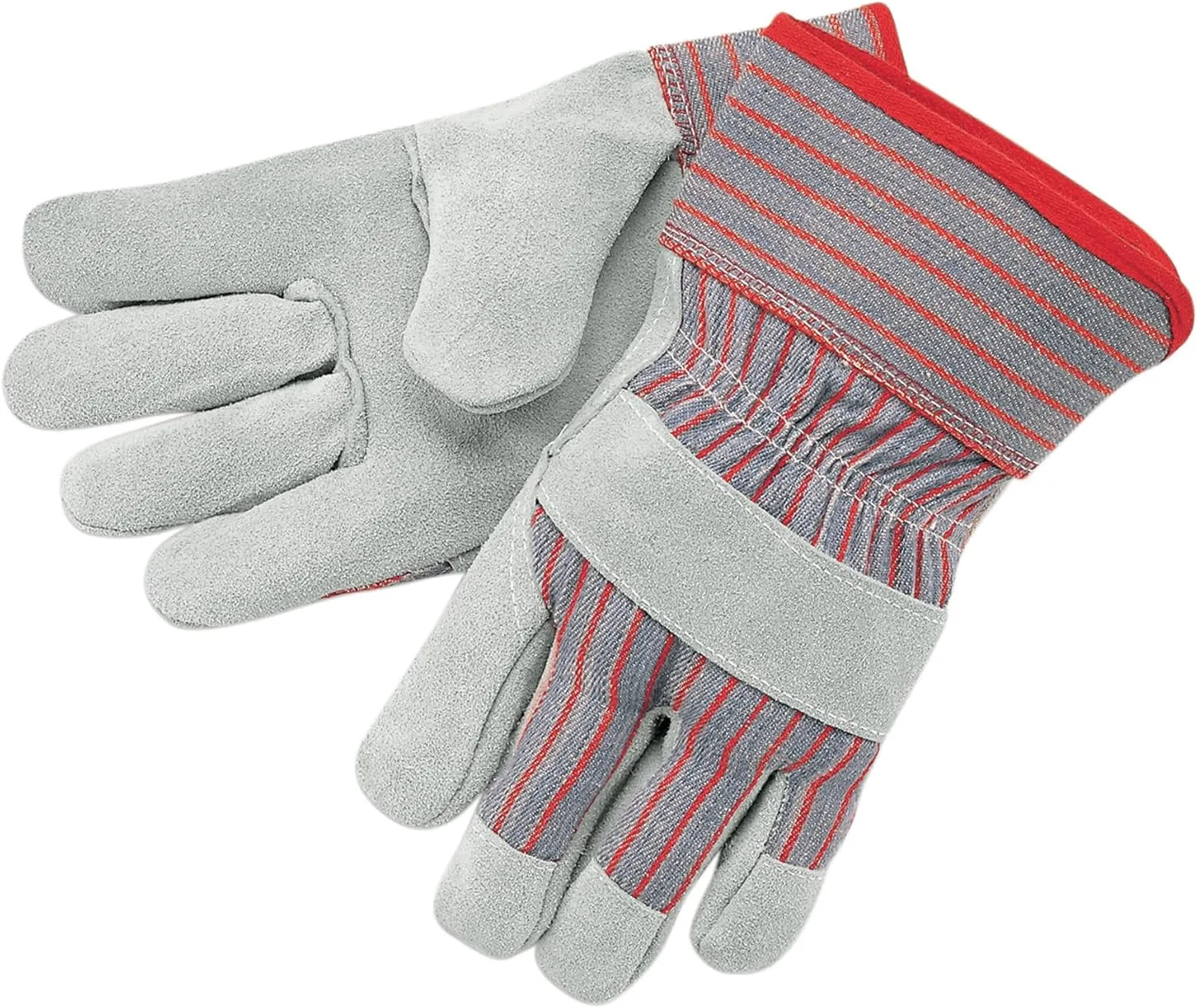 MCR Safety 1200 Economy Shoulder Split Cow Leather Palm Men's Gloves with 2-1/2-Inch Rubberized Safety Cuff and Gunn Pattern