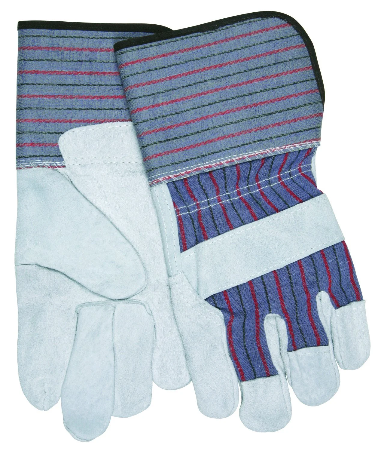 MCR Safety 12011 Shoulder Split Cow Leather Men's Gloves with 4-1/2-Inch Rubberized Gauntlet Cuff, Natural Pearl, Large