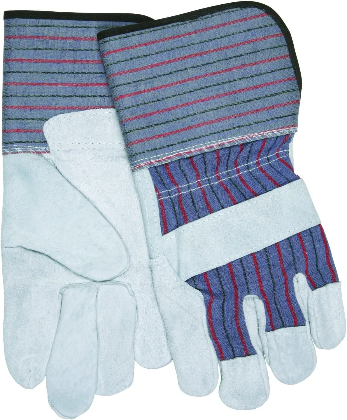 MCR Safety 12011 Shoulder Split Cow Leather Men's Gloves with 4-1/2-Inch Rubberized Gauntlet Cuff, Natural Pearl, Large