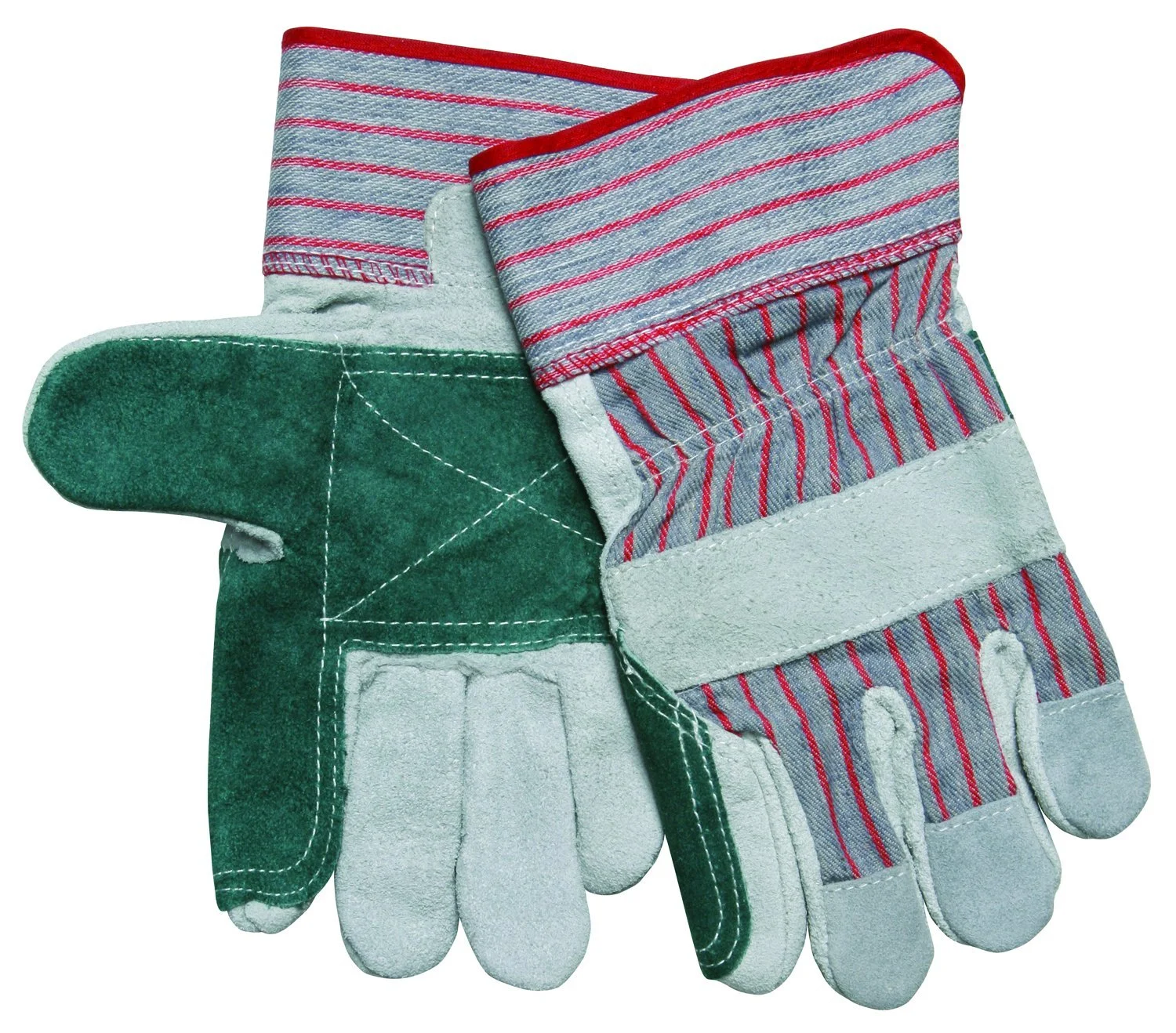 MCR Safety 1211XL Economy Shoulder Split Cow Double Leather Palm Men's Gloves with 2-1/2-Inch Rubberized Safety Cuffs
