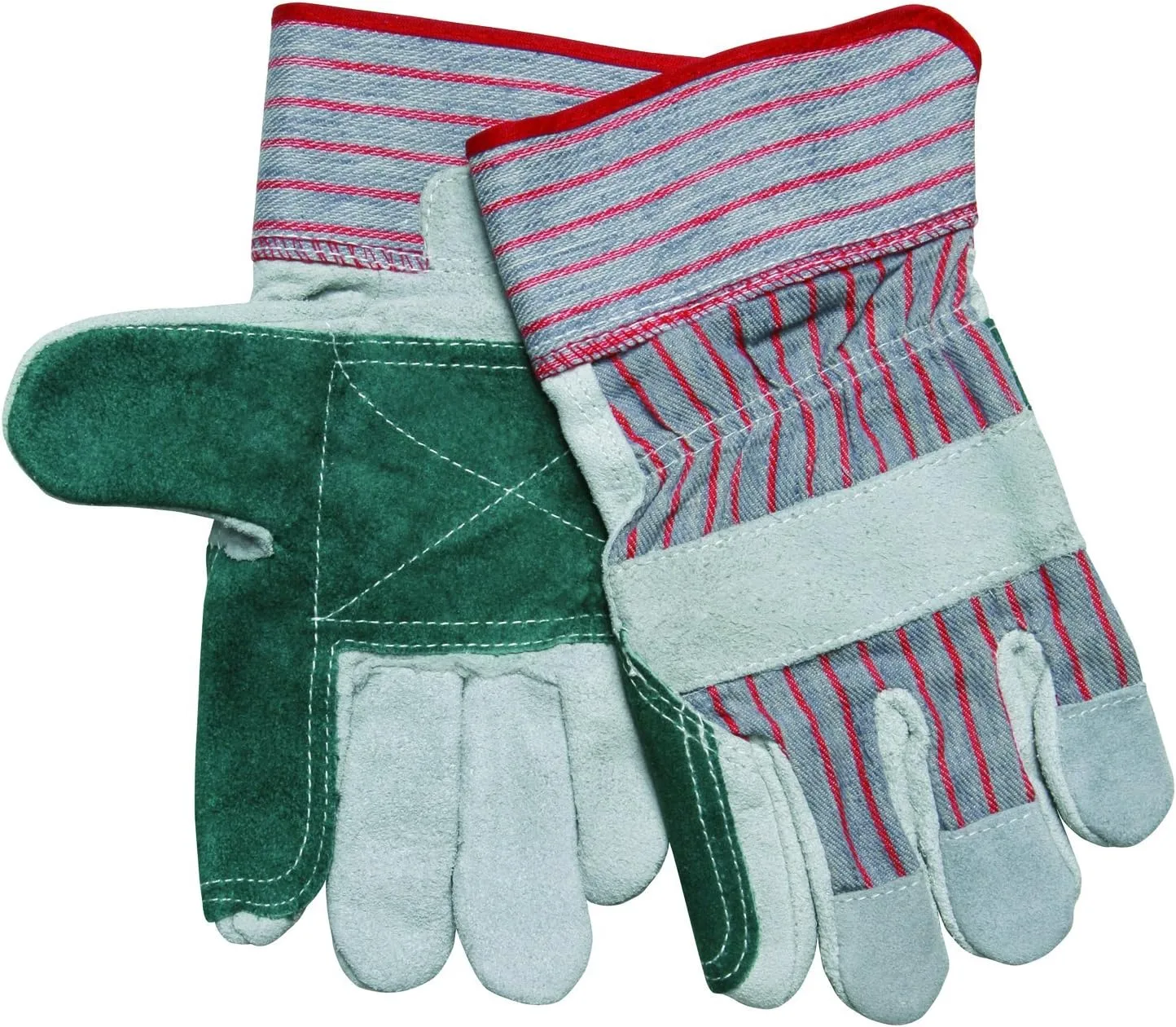 MCR Safety 1211XL Economy Shoulder Split Cow Double Leather Palm Men's Gloves with 2-1/2-Inch Rubberized Safety Cuffs
