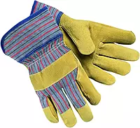 MCR Safety 1950L Split Pigskin Leather Palm Men's Gloves with 2-1/2-Inch Safety Cuff, Brown, Large, 1-Pair