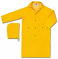 MCR Safety 200CL 49-Inch Classic PVC/Polyester Coat with Detachable Hood, Yellow, Large