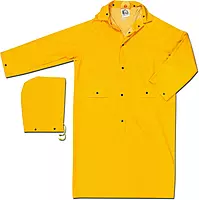 MCR Safety 200CL 49-Inch Classic PVC/Polyester Coat with Detachable Hood, Yellow, Large