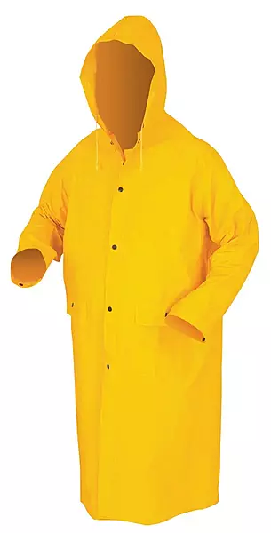 MCR Safety 200CX5 49-Inch Classic PVC/Polyester Coat with Detachable Hood, Yellow, 5X-Large