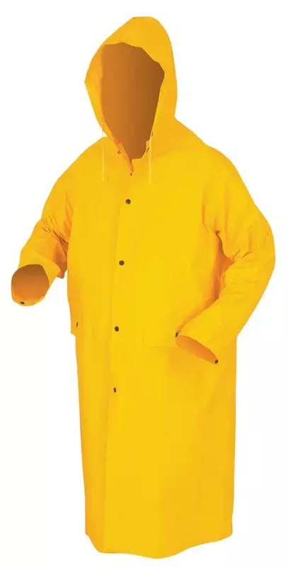 MCR Safety 200CX5 49-Inch Classic PVC/Polyester Coat with Detachable Hood, Yellow, 5X-Large