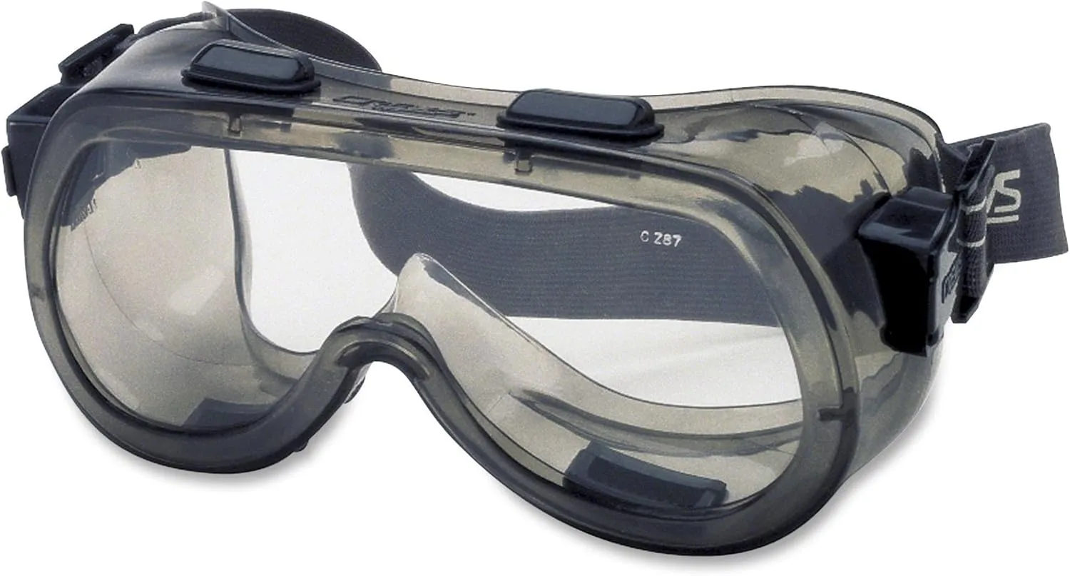 MCR Safety 2400 Verdict Polyvinyl Chloride Strap Safety Goggle with Smoke Frame and Clear Lens, 1-Pair