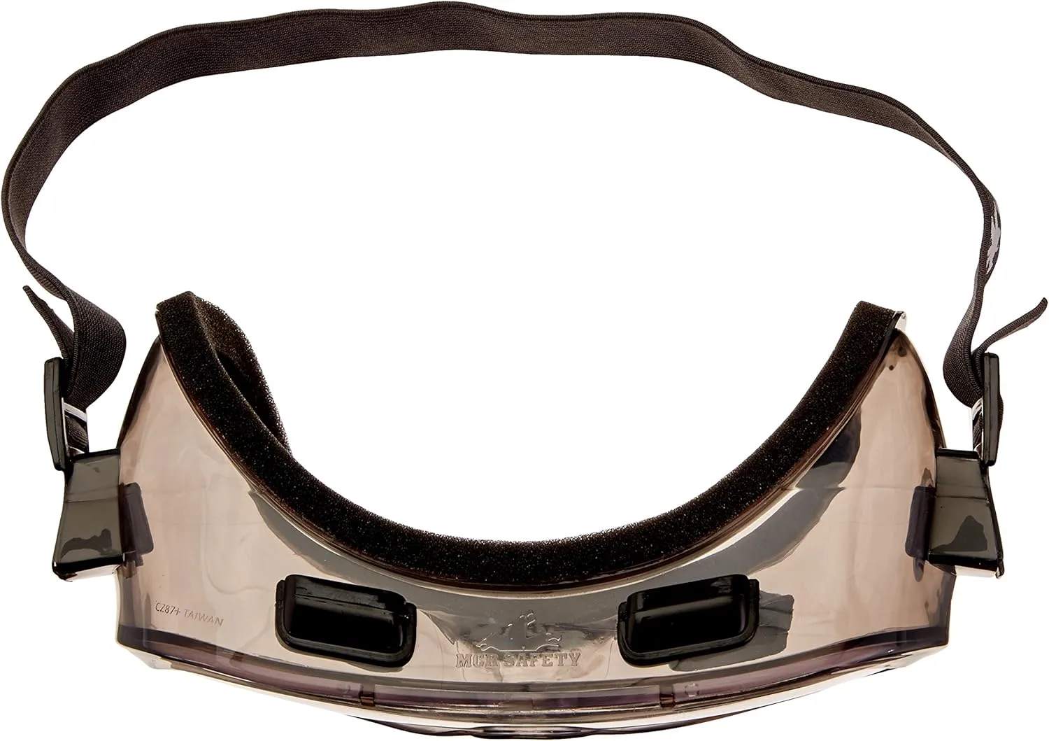 MCR Safety 2400F Verdict Polyvinyl Chloride Strap Foam Lining Safety Goggle with Smoke Frame and Clear Lens, 1 Pair