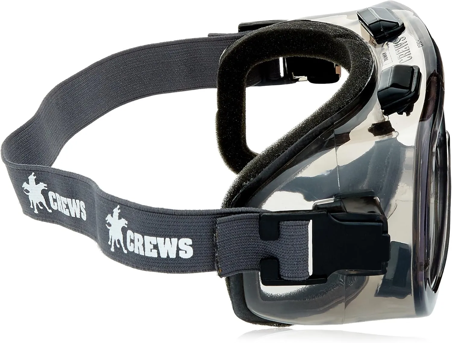 MCR Safety 2410F Verdict Polyvinyl Chloride Strap Foam Lining Safety Goggle with Smoke Frame and Clear Anti-Fog Lens