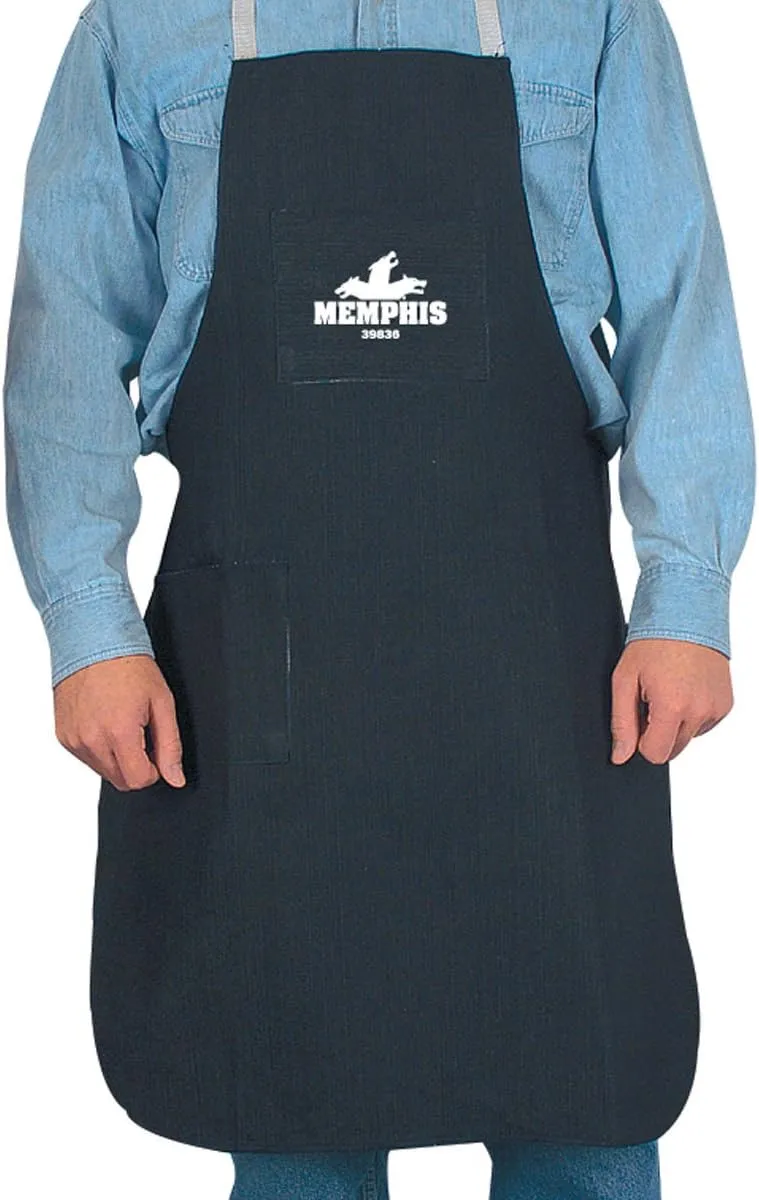 MCR Safety 39836 36-Inch Denim Memphis Leather Apron with 2 Pocket, Blue, 1-Pair
