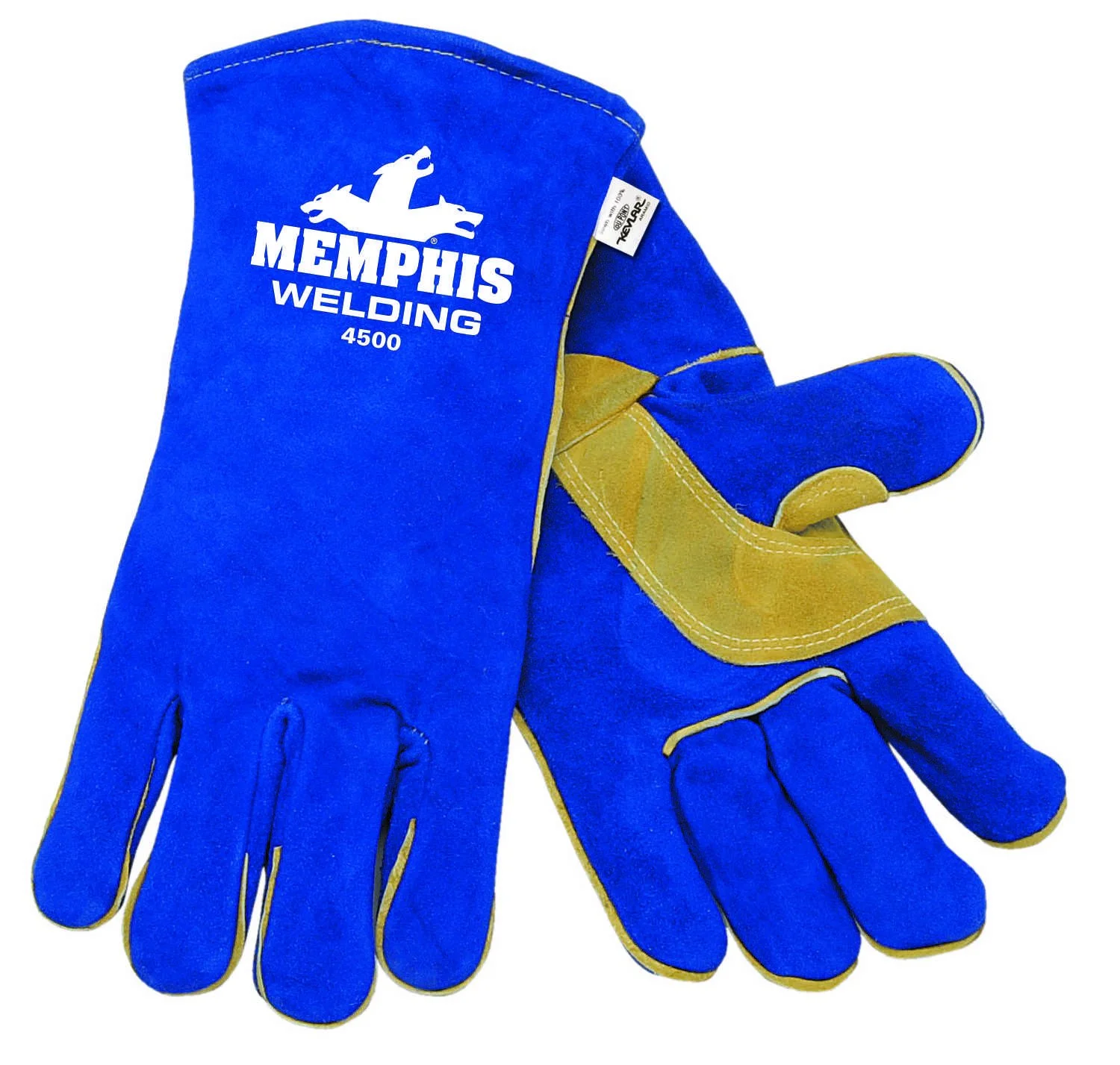 MCR Safety Gloves 4500 13-Inch Split Cow Leather Welder Men's Gloves with Self Hemmed Cuff, X-Large, 1-Pair
