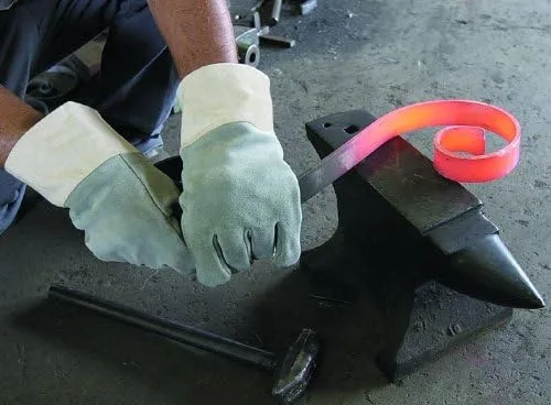 MCR Safety 4750 Heat Treated Split Cow Leather Welder Gloves with Double Wool Lined and Duck Cuff, Yellow/Gray, X-Large