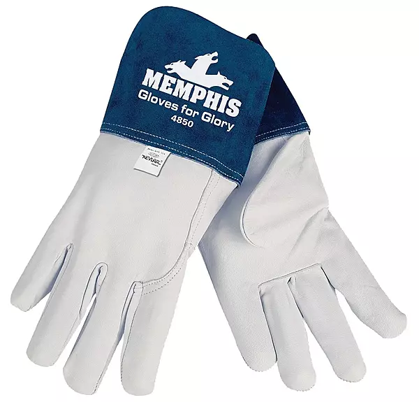 MCR Safety 4850M Gloves for Glory Premium Grain Goatskin MIG/TIG Welder Men's Gloves with Split Cow Gauntlet Cuff