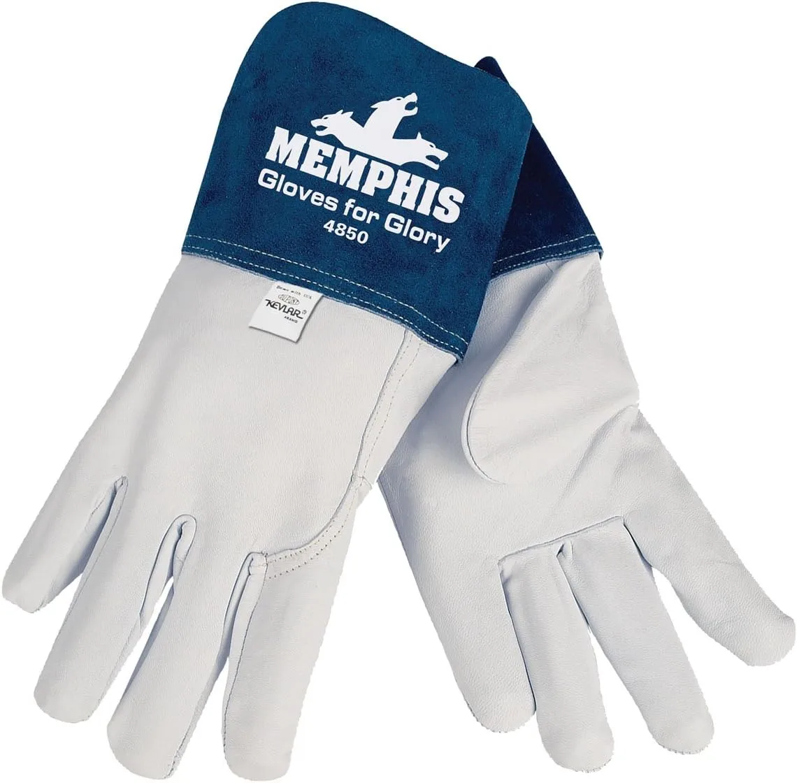 MCR Safety 4850M Gloves for Glory Premium Grain Goatskin MIG/TIG Welder Men's Gloves with Split Cow Gauntlet Cuff