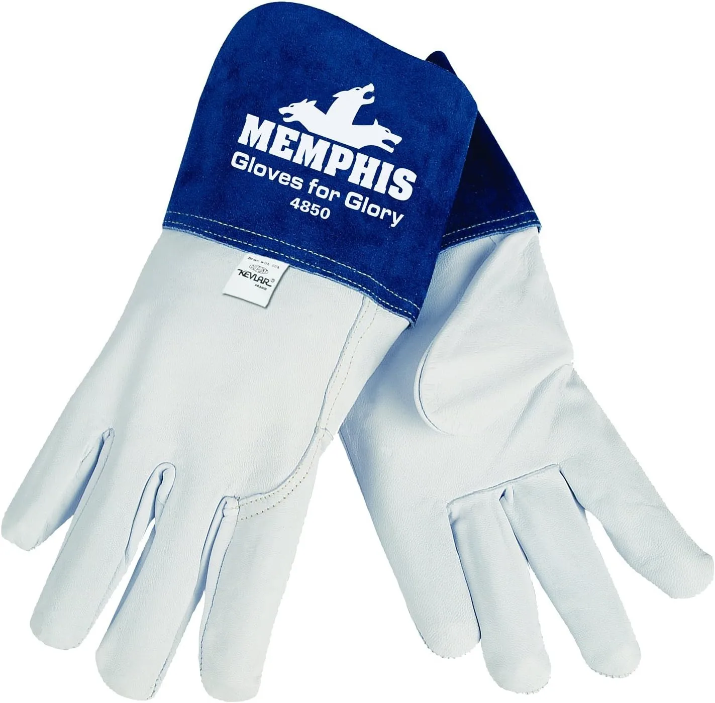 MCR Safety 4850XL Gloves Premium Grain Goatskin MIG/TIG Welder Men's Split Cow Gauntlet Cuff, Natural Pearl, X-Large
