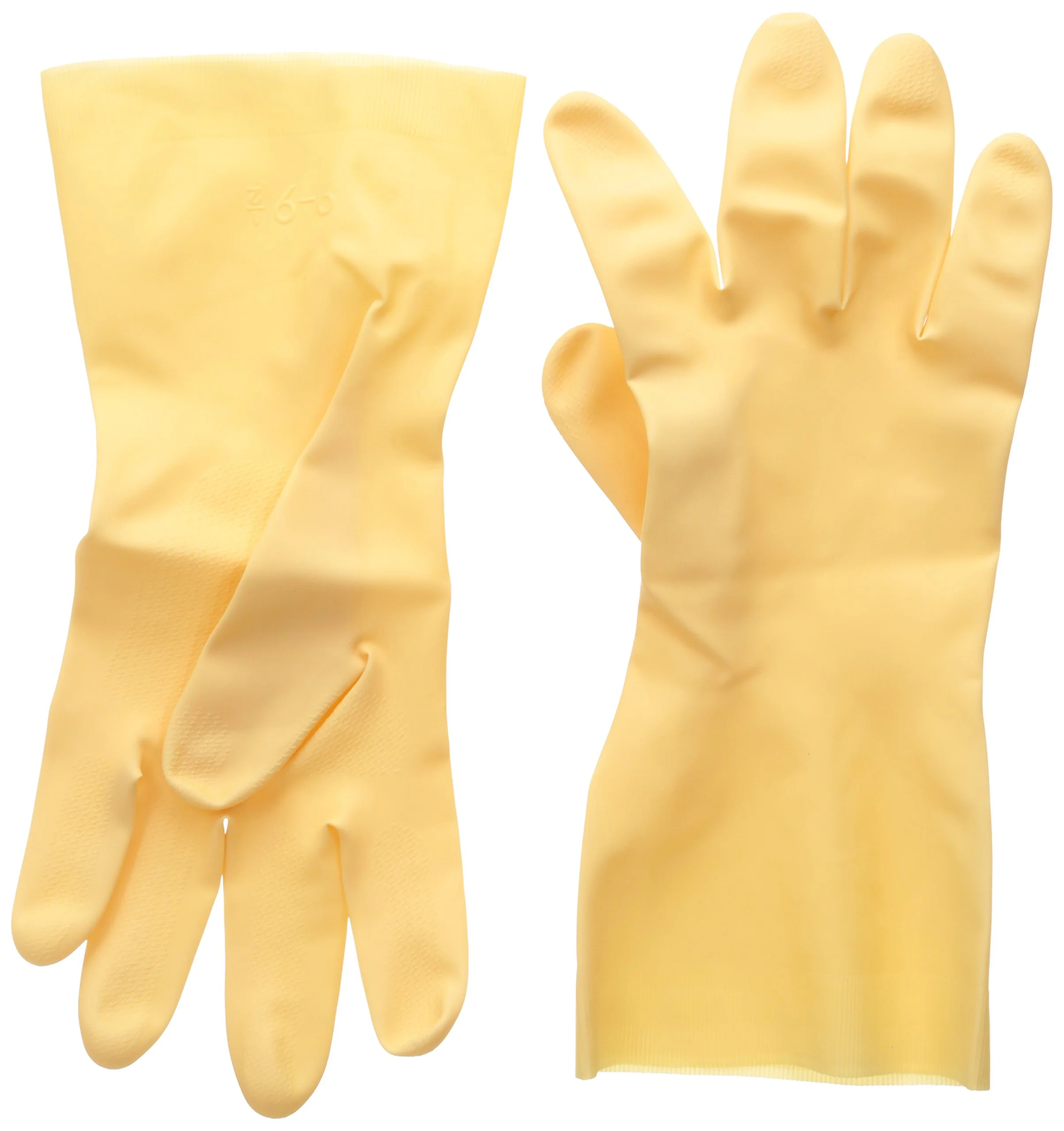 MCR Safety 5190E 9-1/2-Inch Industry Standard Grade Latex Canners Gloves with Straight Cuff, Amber, Large, 1-Pair