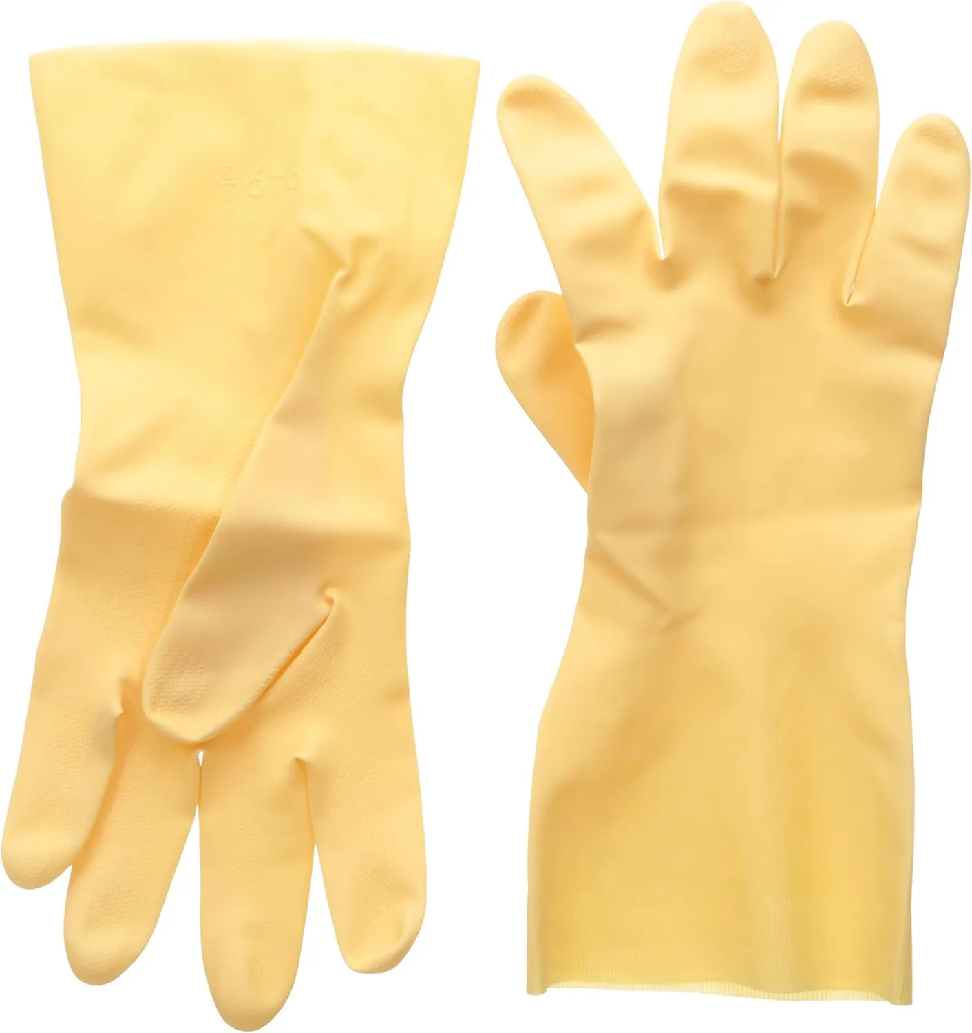 MCR Safety 5190E 9-1/2-Inch Industry Standard Grade Latex Canners Gloves with Straight Cuff, Amber, Large, 1-Pair