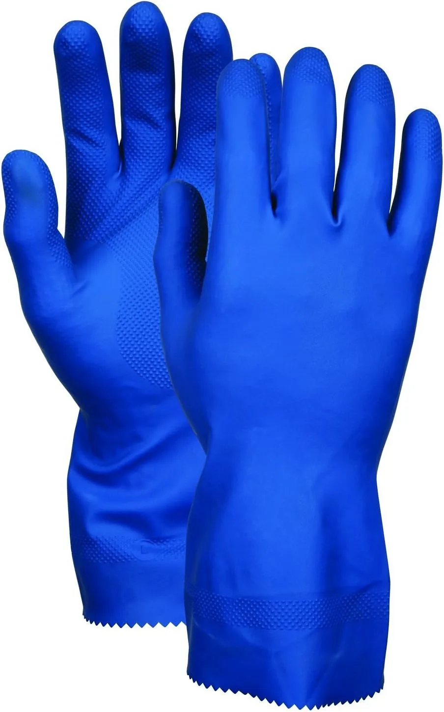 MCR Safety 5199B 10-1/2-Inch Industry Standard Grade Latex Canners Gloves with Straight Cuff, Blue, X-Large, 1-Pair