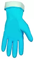 MCR Safety 5290B 9-1/2-Inch Flock Lined Latex Straight Cuff Seamless Rubber Gloves, Blue, Large, 1-Pair