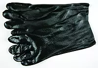 MCR Safety 6300R Single-Dipped PVC Plasticsol Gloves with 14-Inch Gauntlet and Interlock Lining, Rough, Black, Large, 1-Pair