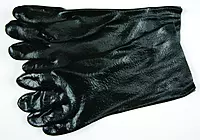 MCR Safety 6300R Single-Dipped PVC Plasticsol Gloves with 14-Inch Gauntlet and Interlock Lining, Rough, Black, Large, 1-Pair