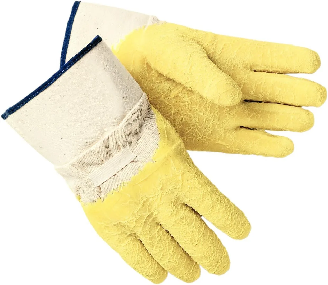 MCR Safety 6800 Tufftex Regular Grade Rubber Coated Crinkle Finish Men's Gloves with Rubberized Safety Cuff, Natural, Large