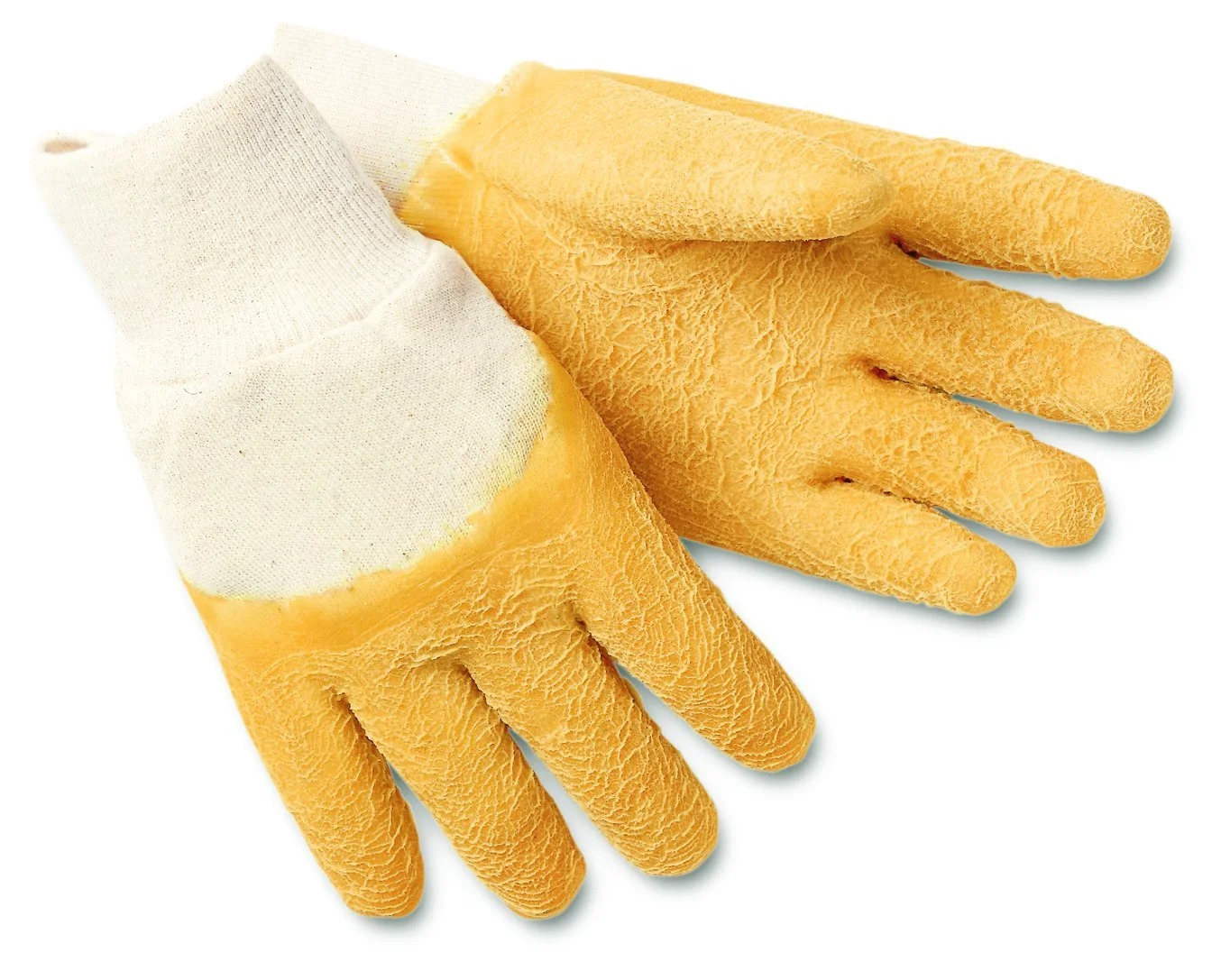 MCR Safety 6830 Tufftex Economy Grade Rubber Coated Crinkle Finish Knit Wrist Men's Gloves with Jersey Lining, Natural
