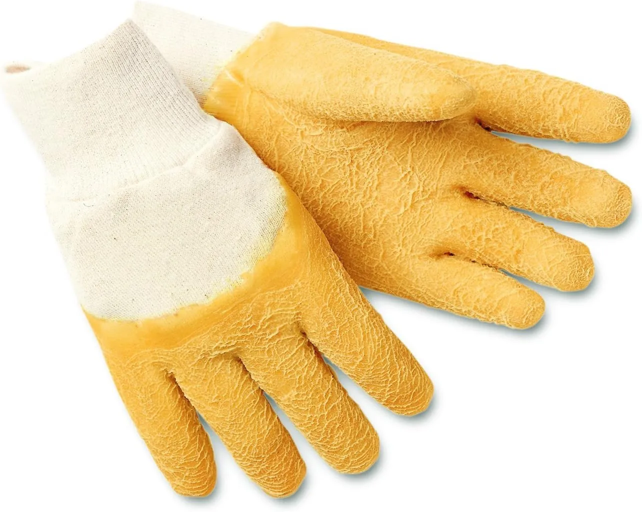 MCR Safety 6830 Tufftex Economy Grade Rubber Coated Crinkle Finish Knit Wrist Men's Gloves with Jersey Lining, Natural