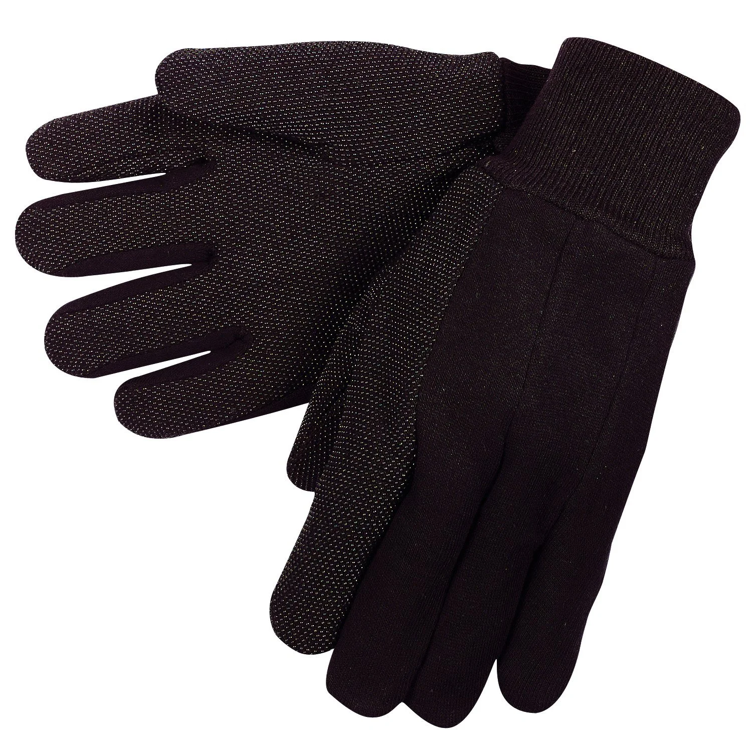 MCR Safety 7810 Jersey Cotton Knit Gloves with Plastic Mini-Dotted Palm and Forefinger and Clute Pattern, Large, 1-Pair