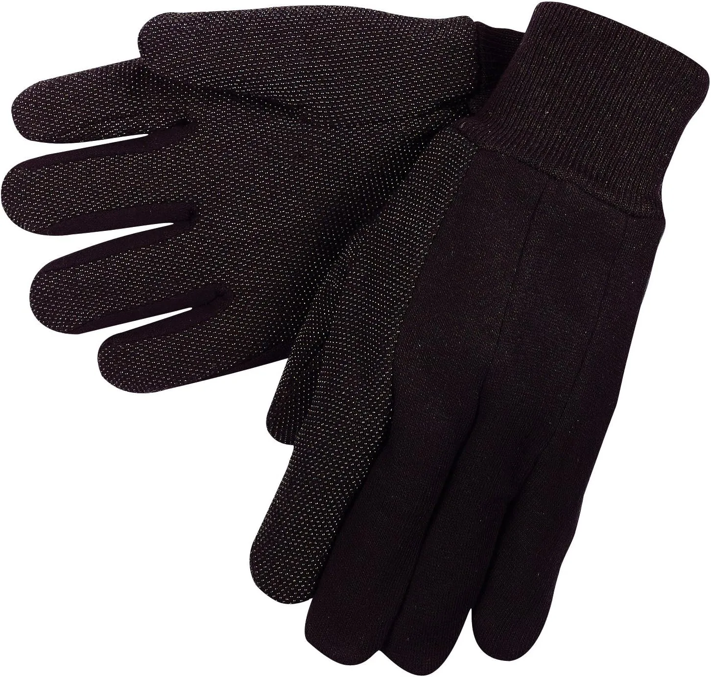 MCR Safety 7810 Jersey Cotton Knit Gloves with Plastic Mini-Dotted Palm and Forefinger and Clute Pattern, Large, 1-Pair
