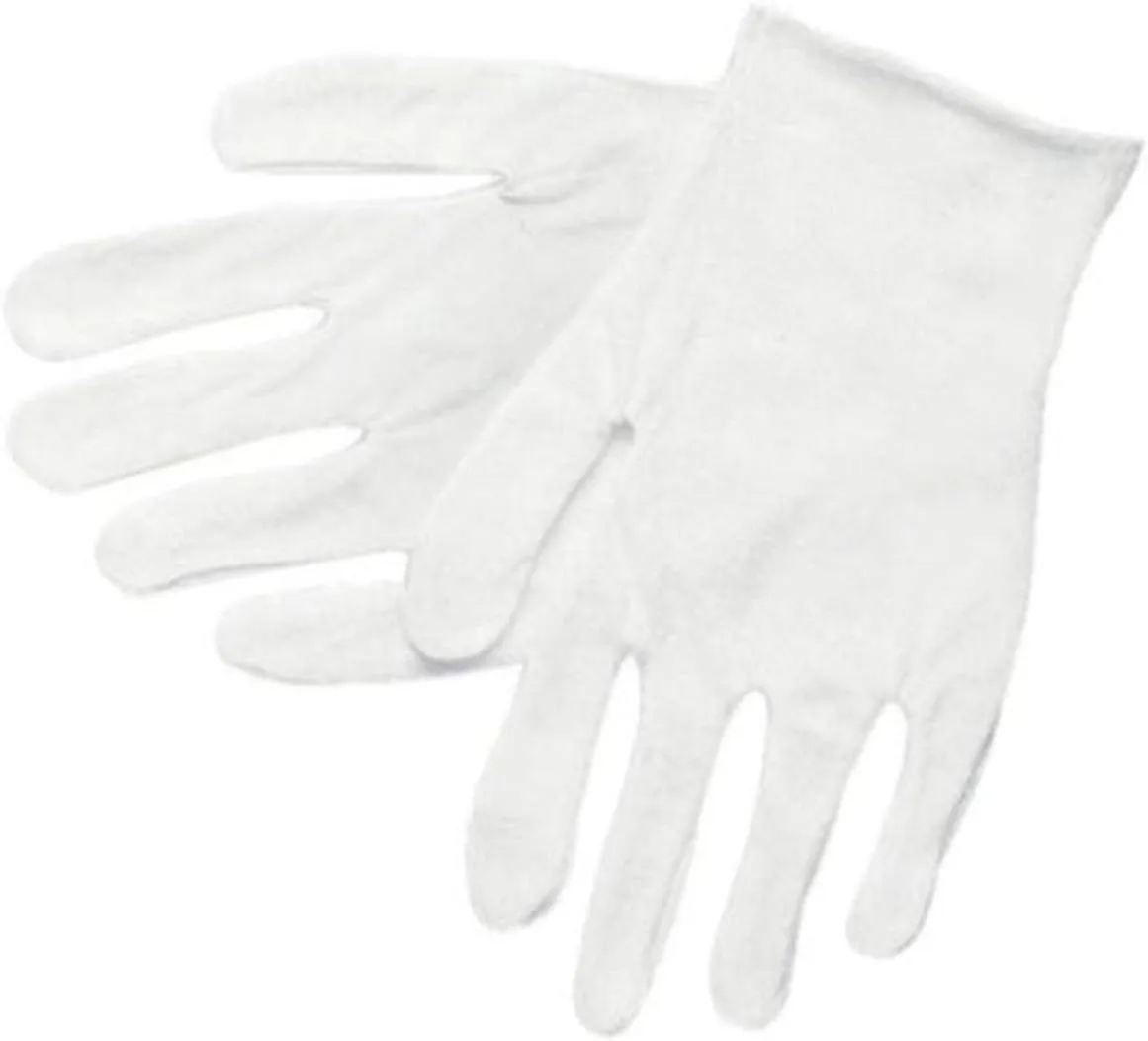 MCR Safety 8610C Inspectors Reversible Cotton Blended Lisle Ladies Gloves with Straight Thumb, White, Small, 1-Pair