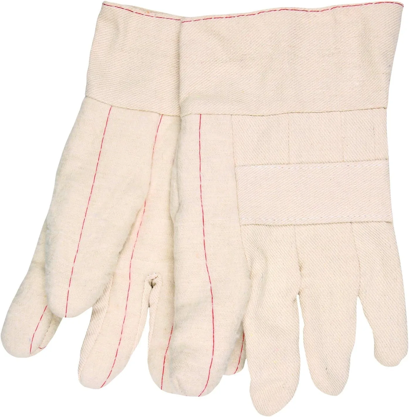 MCR Safety 9136K Hot Mill Cotton Premium Heavy Weight Men's Gloves with Knuckle Strap, White, Large, 1-Pair