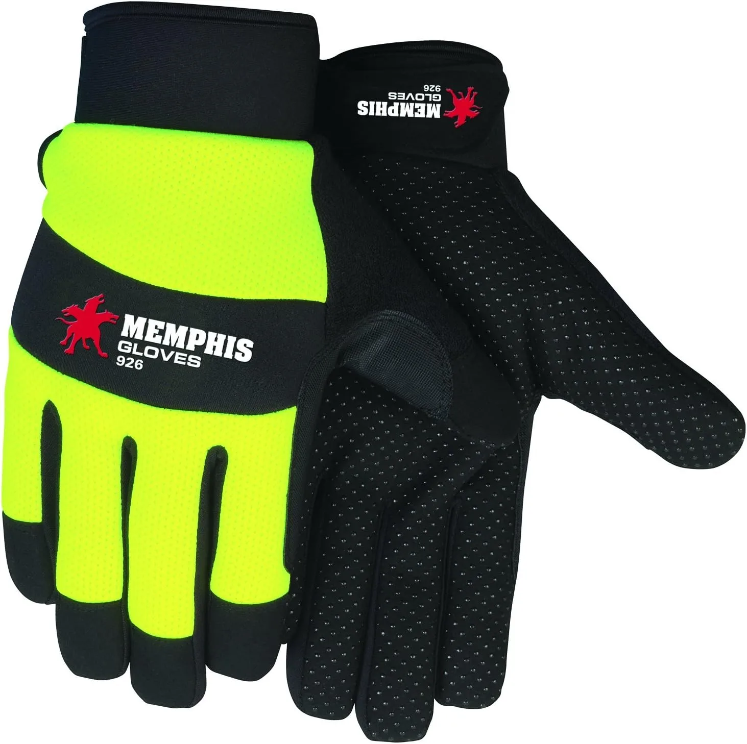 MCR SAFETY Memphis Series 926 Multi-Task Style Gloves, Synthetic Leather Palm with PVC Dots