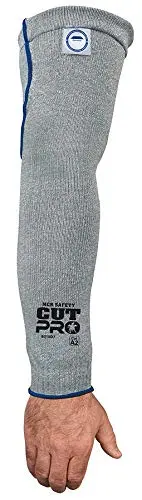 MCR Safety 9318D7 Memphis 7 Gauge Dyneema Sleeve, Gray, 18-Inch