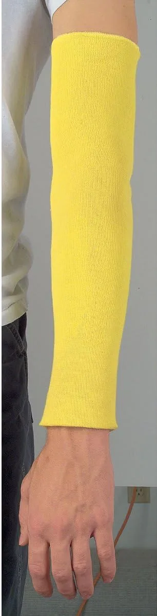 MCR Safety 9378 Kevlar Regular Weight 36 Gauge Plain Sleeve, Yellow, 18-Inch